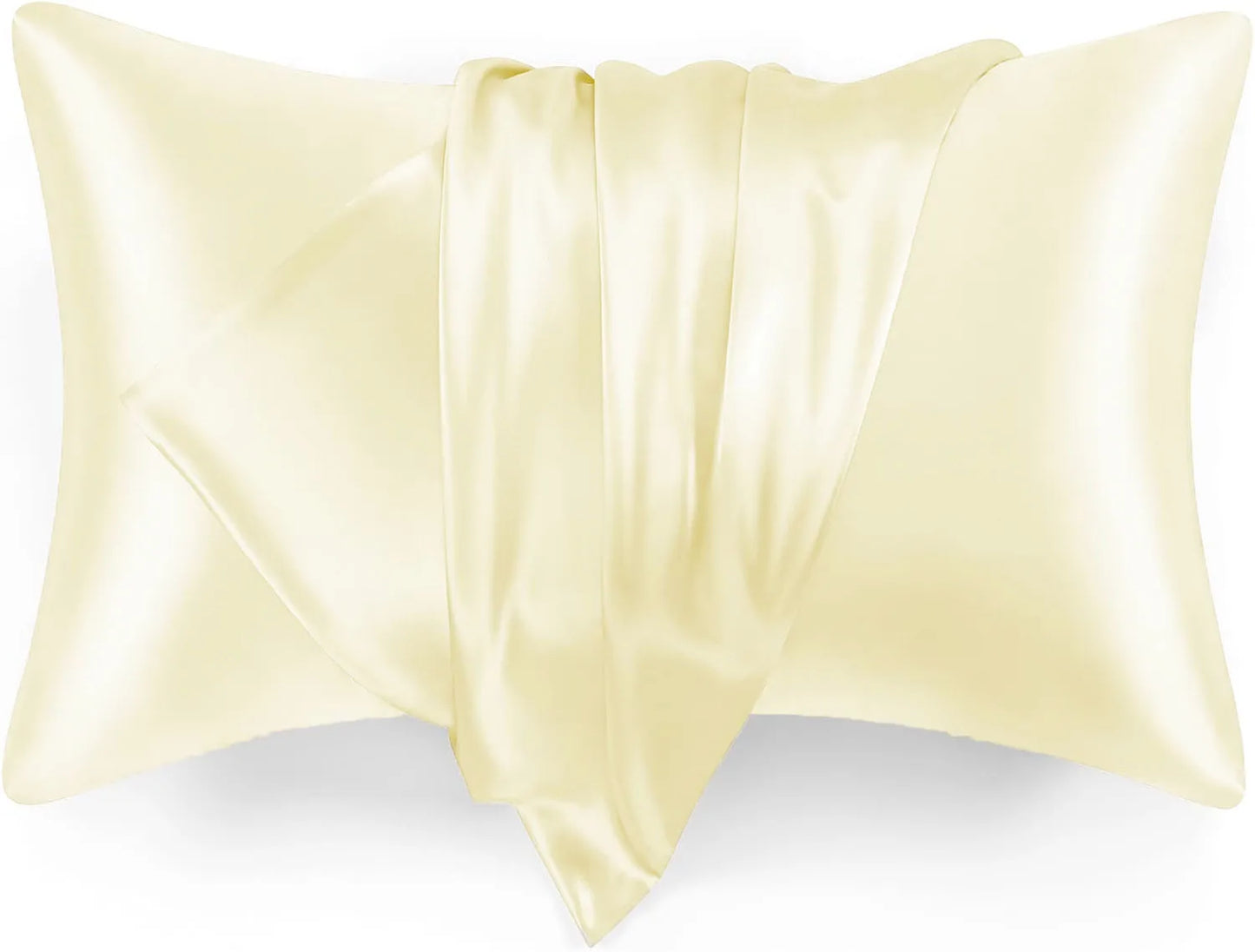 2pcs Satin Pillowcase for Skin and Hair, Satin Pillow Cases Set of 2 Soft Breathable Smooth Cooling Pillow Covers for Sleeping