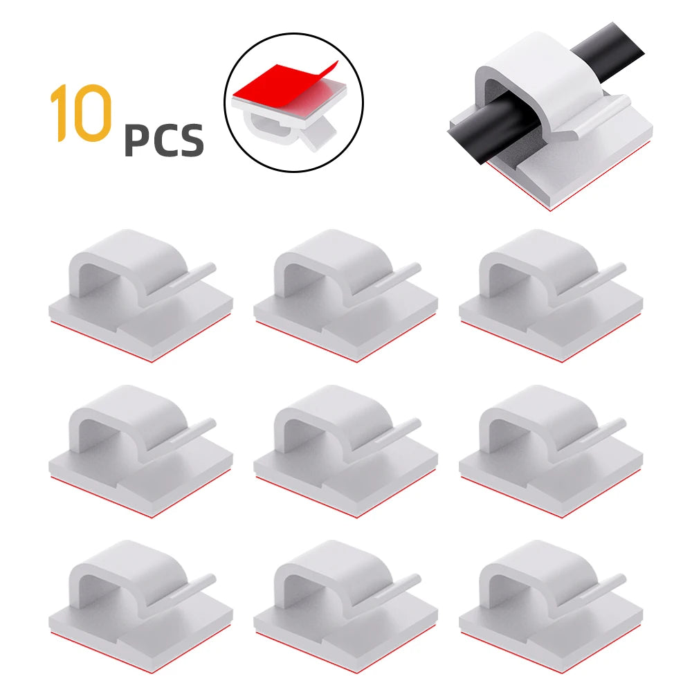 Charging Data Line Network Cable Finishing Line Clip Power Line Fixed Clip Self-Adhesive Pipe Line Alignment Multi-Purpose Clip