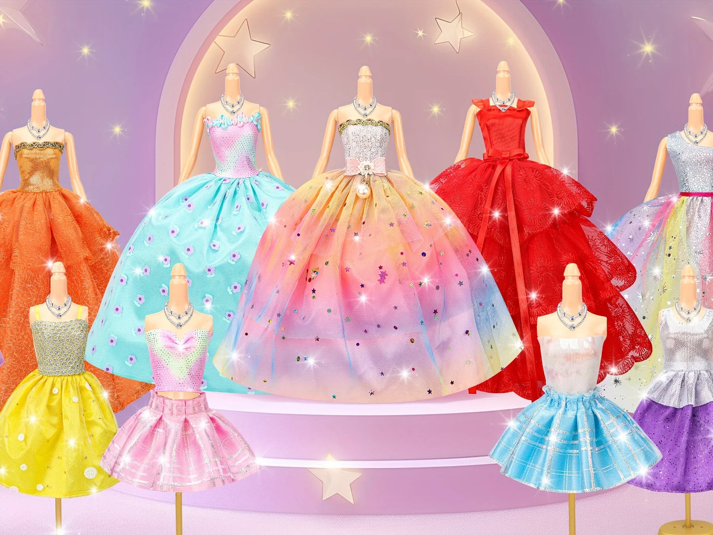 Random 70 PCS Gorgeous Doll Clothes and Accessories for 11.5 Inch fashion Doll -doll House Accessories- A Perfect Gift for Girls