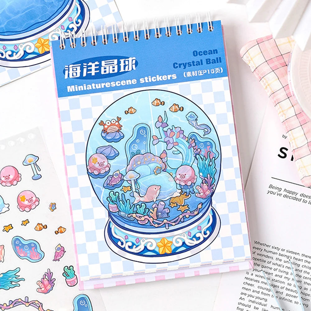 20Sences in Book 2.5D Landscape Sticker Album Cartoon Scene DIY Toy Game Festival Birthday Present Gift Box for Kid Girl Child