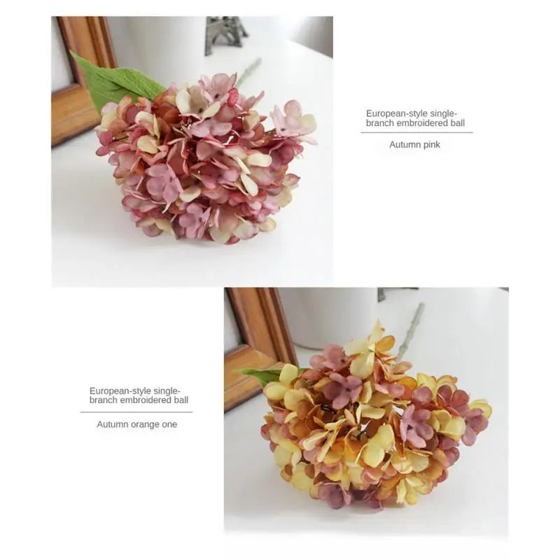 Artificial Flowers Silk Hydrangea Vase For Home Decoration Accessories Wedding Decorative Fake Plants Christmas Garland Material