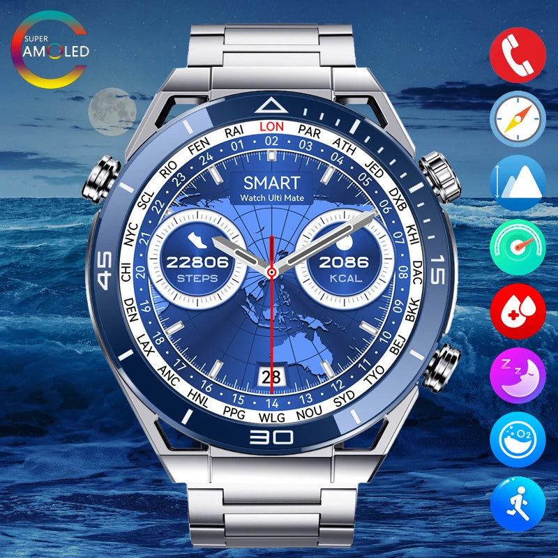 Smart Watches For Men Luxury NFC Smart Watch Men GPS Tracker Fitness Bracelet Heart Rate ECG+PPG Bluetooth Call Smart Watch 2024