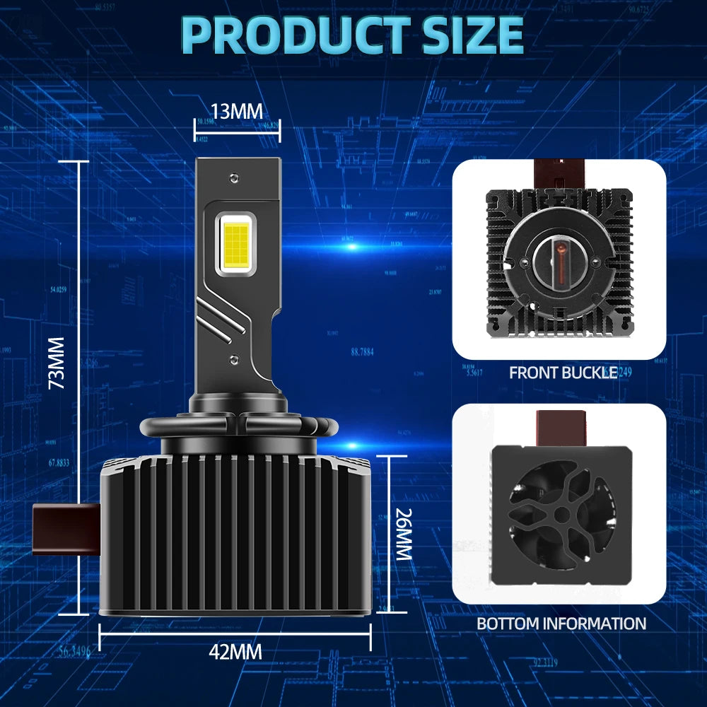 2Pcs 6000K LED Headlight HID D1S Replacement Canbus Upgrade Car Light For BMW X3 F25 2011 2012 2013 2014 2015 Plug and Play