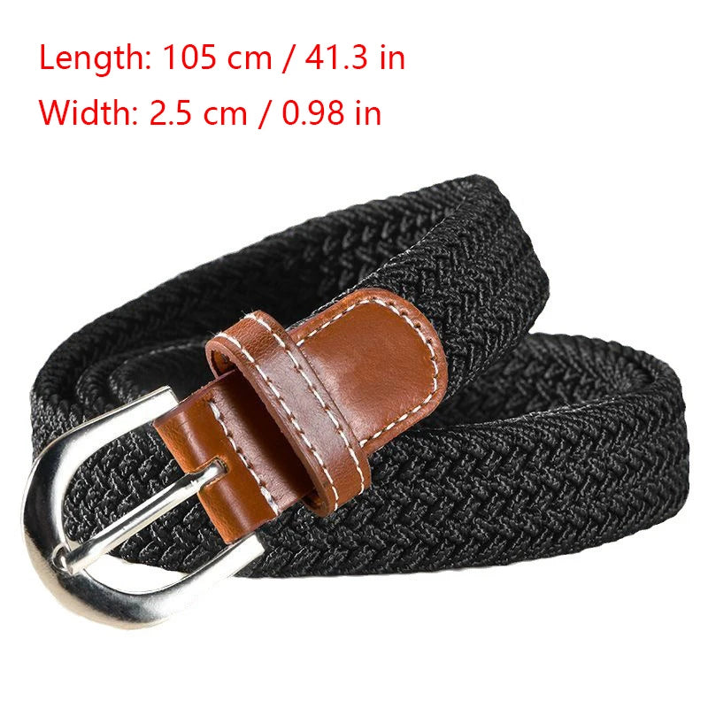 Fashionable Non Perforated Elastic Woven Elastic Waistband for Men And Women, Versatile Decorative Belt