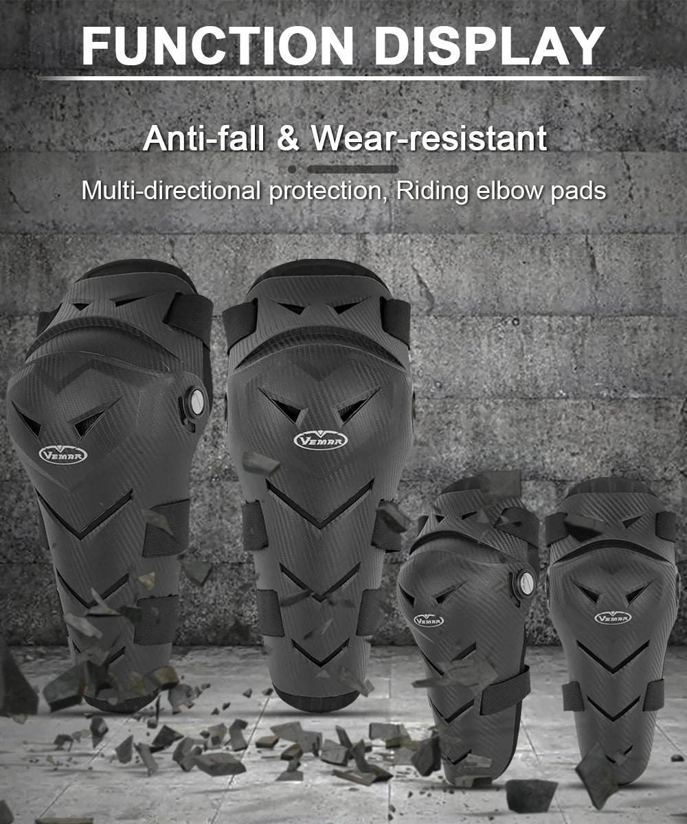 Vemar 4Pcs Motocross Knee Pads Elbow Pads Moto Protection Riding Elbow Guard Motorcycle Motorbike Off-road Racing MTB Knee Pads
