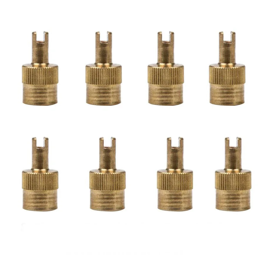 4pcs/10pcs/12pcs Slotted Head Valve Stem Caps with Core Remover Tool for Car Motorcycle Valve Caps Steel Copper