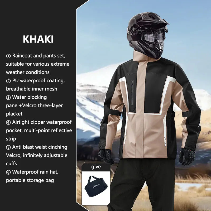 Motorcycle Raincoat Men Women Waterproof Motorcycle Rider Raincoat Suit Moto Raincoat Rain Coat Jacket Pants Biker Rain Set