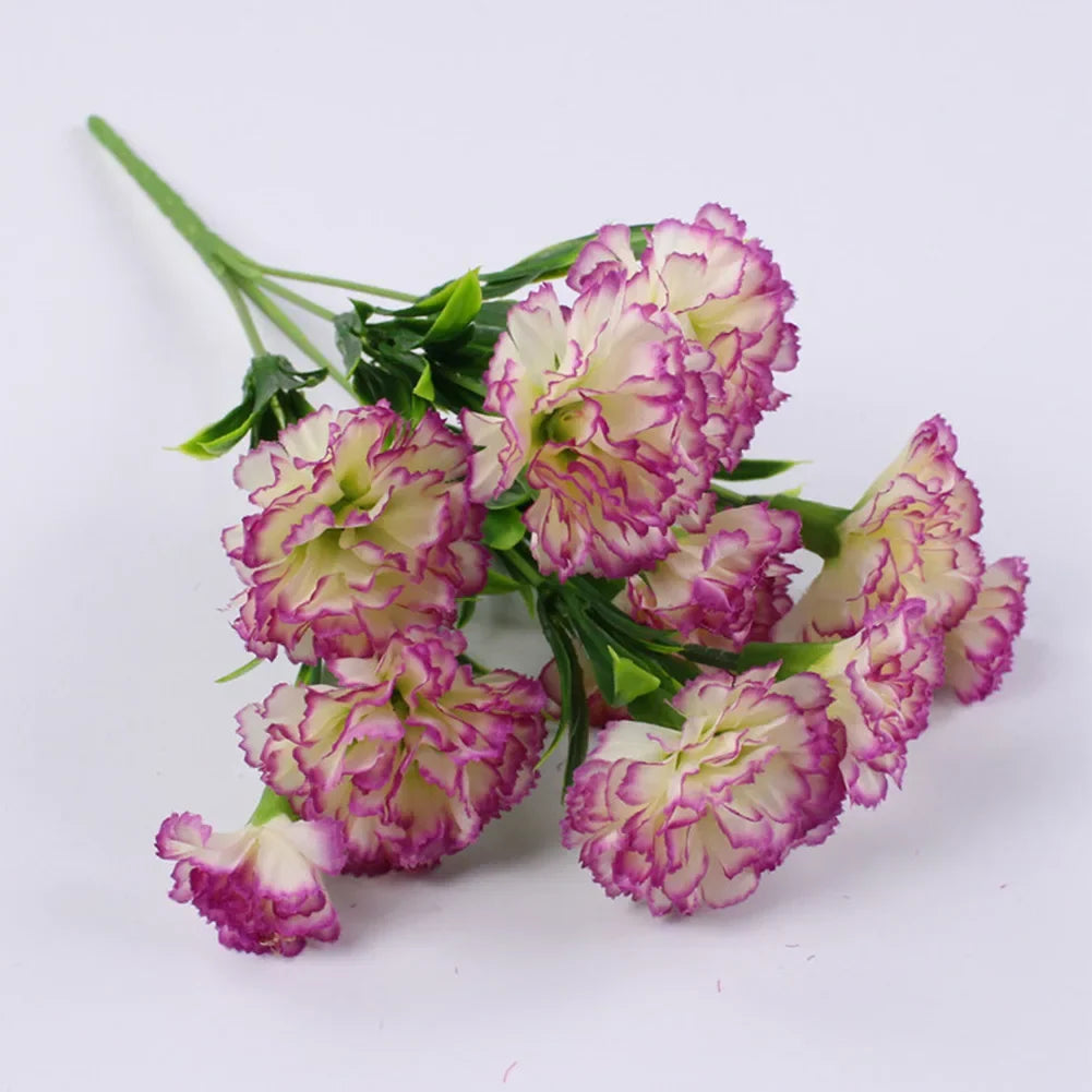 1 Bouquet Carnation,Outdoor UV Resistant No Fade Artificial Flower,Carnation Silk Forever Flowers For Home Party Wedding Decor