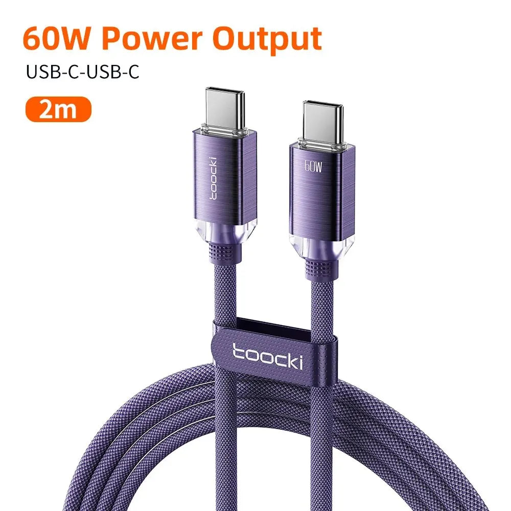 Toocki USB Type C to Type C Cable 100W Fast Charging for iPhone 15 Pro Max MacBook Samsung Galaxy Huawei Xiaomi Oneplus POCO