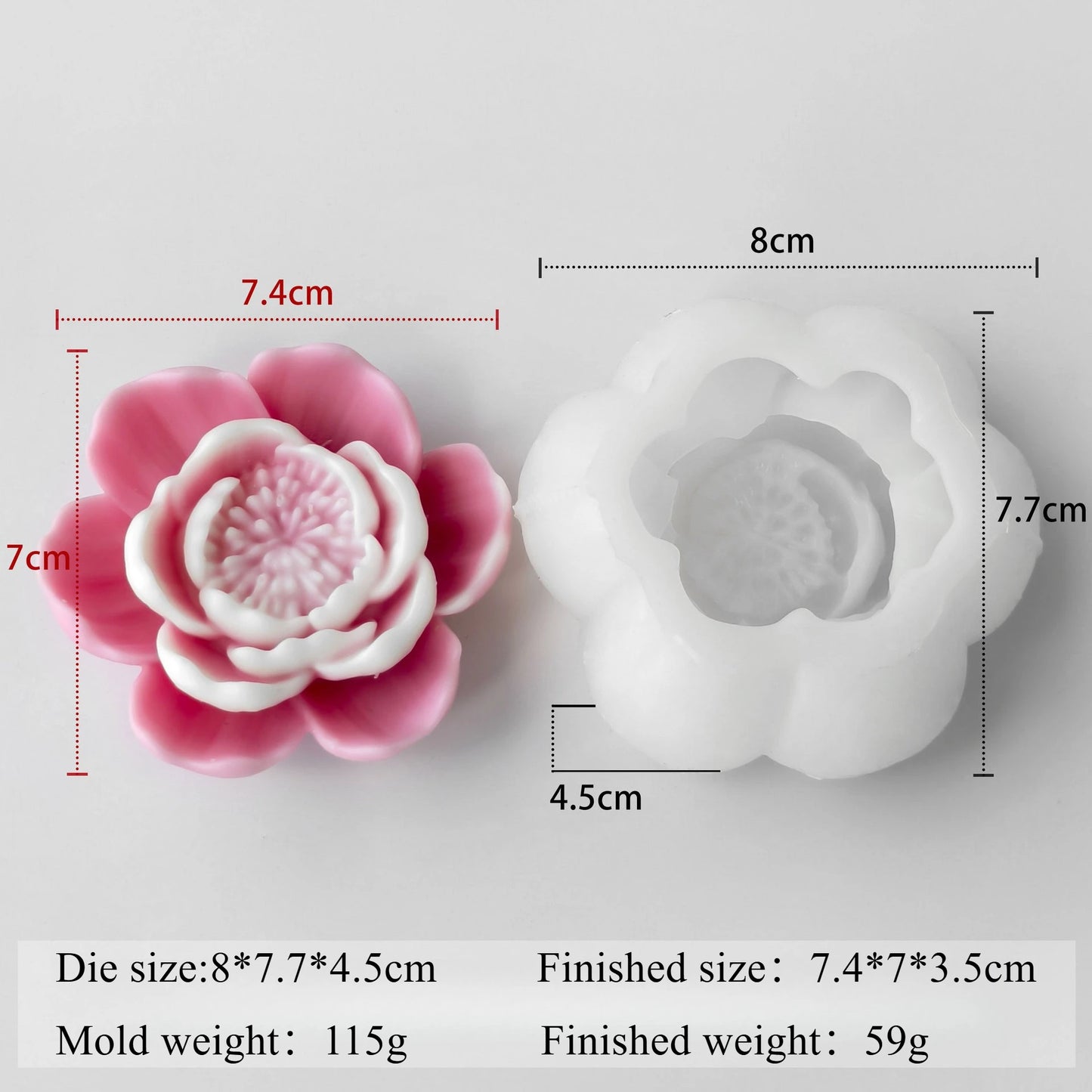 3D Lotus candle silicone mold Lotus seed flower candle mold Peony flower rose candle silicone mould Resin mold cake molds