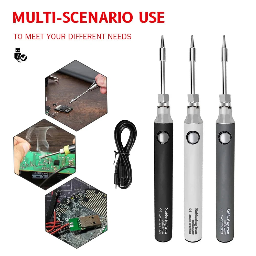 Wireless Charging Electric Soldering Iron Solder Iron USB 5V8W Fast Charging lithium battery Portable Repair Welding Tools