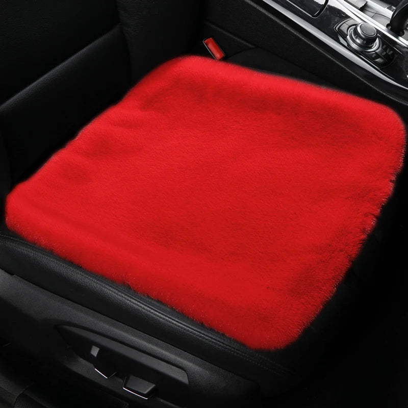 Plush Car Seat Cover Universal Front Backrest Winter Warm Long Faux Fur Non-Slip Seat Cushion Pad  Automobiles Seat Protector
