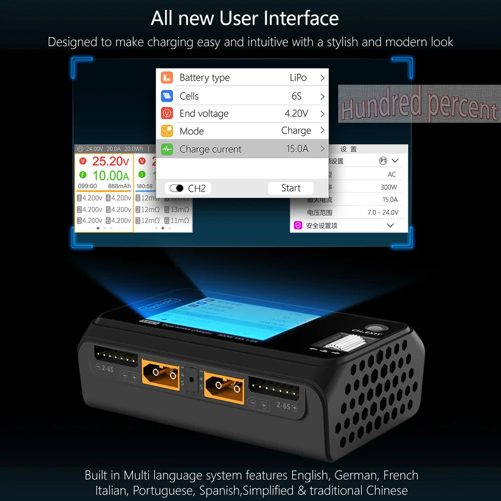 ToolkitRC M6D V3 500W 15A DC Dual Channel MINI Smart Charger Discharger For 1-6S Lipo Battery FPV Model Spare Part Replace