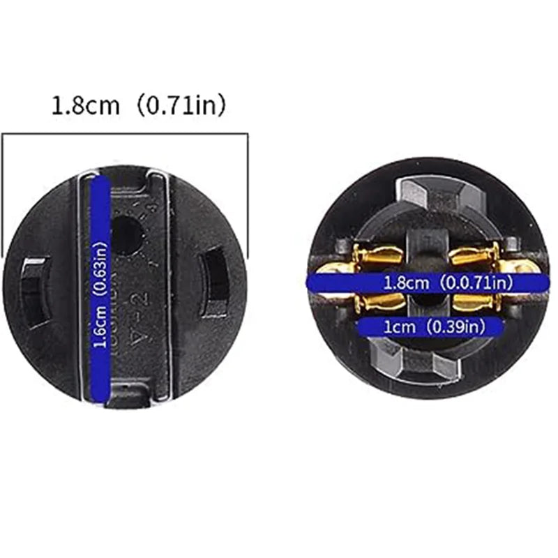 10Pcs T10 Twist Lock Plug and Play Bulb Holder Sockets T10 W5W 168 192 194 Twist Lock Wedge Bases Lamp Dash