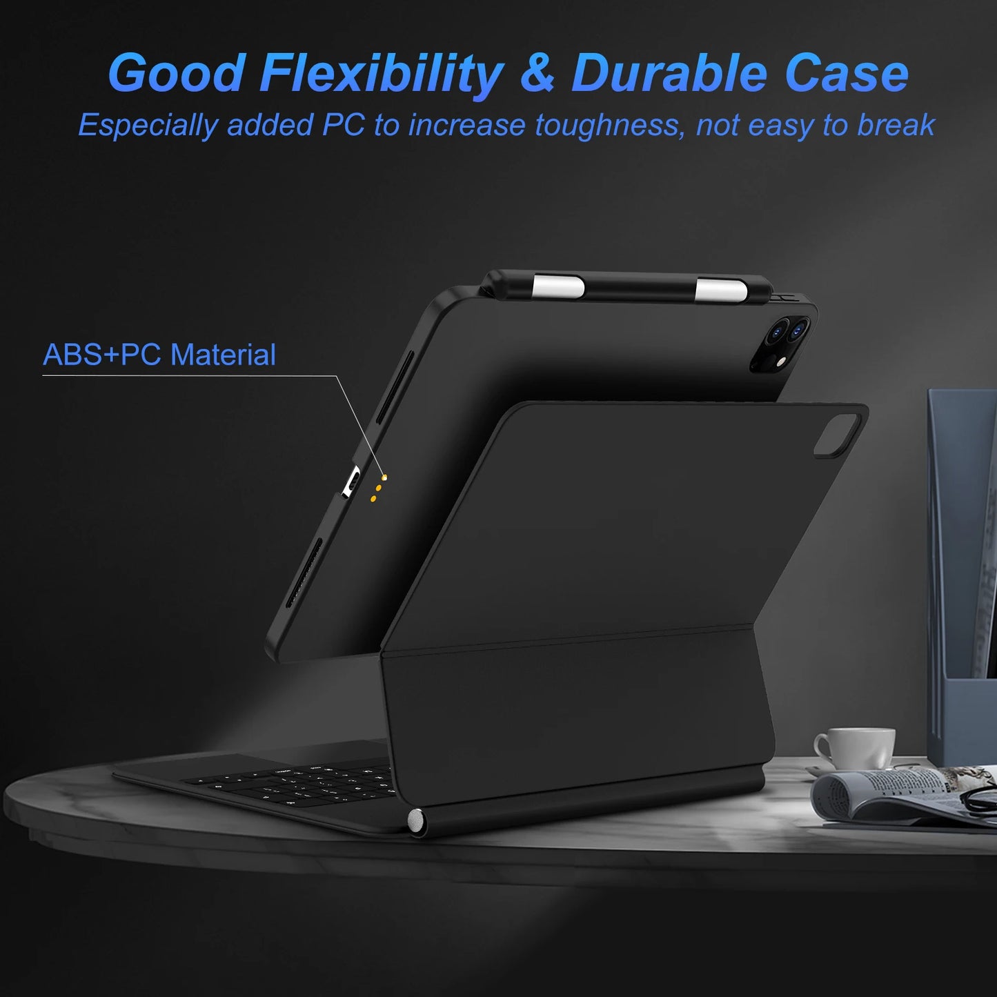 Magnetic Case for iPad Pro 11 2024 Air 4 5 iPad Pro 13 M4 12.9 6th 5th 4th 3rd Gen Magic Keyboard Compatible Case Pencil Holder