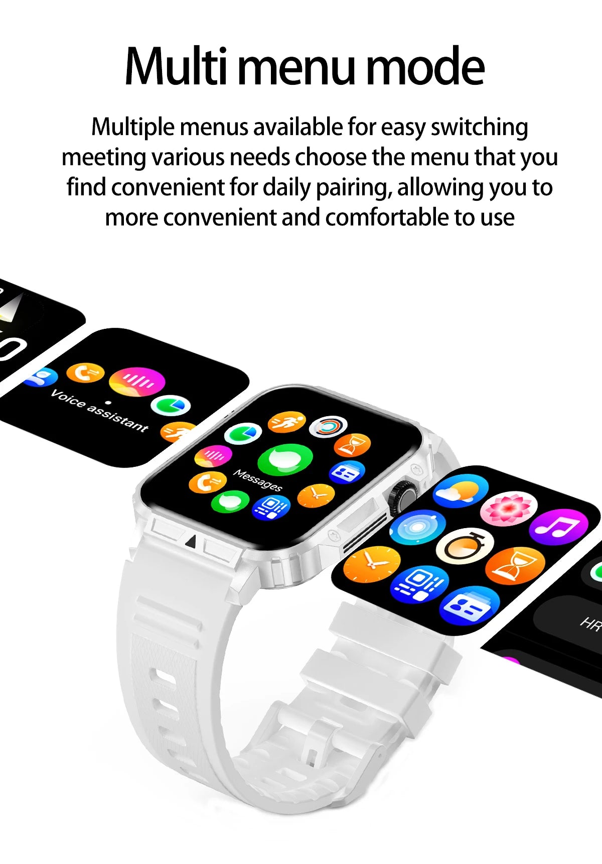 Smartwatch 1.95'' IPS Screen Health Monitoring 340 Big Battery IP68 Waterproof Sport Fitness Android IOS for Men