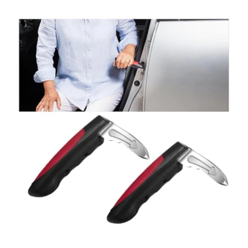 Automotive door assist handles 2-in-1 multifunctional vehicle support handles with window breaker, portable door latch handles