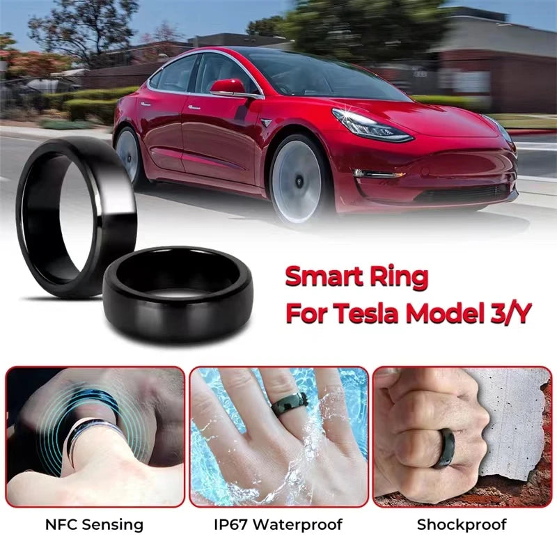 Smart Key Ring NFC Waterproof Ceramic Ring Replace Car Key Card Key Fob Made With Original Card Chips For Tesla Model 3 Model Y