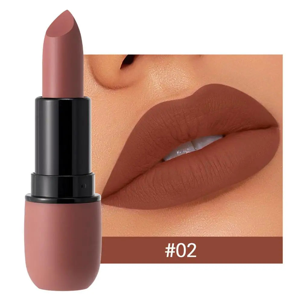 6-Color Matte Lipstick: Velvet Lip Color, Smooth, Waterproof, Long-Lasting Color Lip Makeup