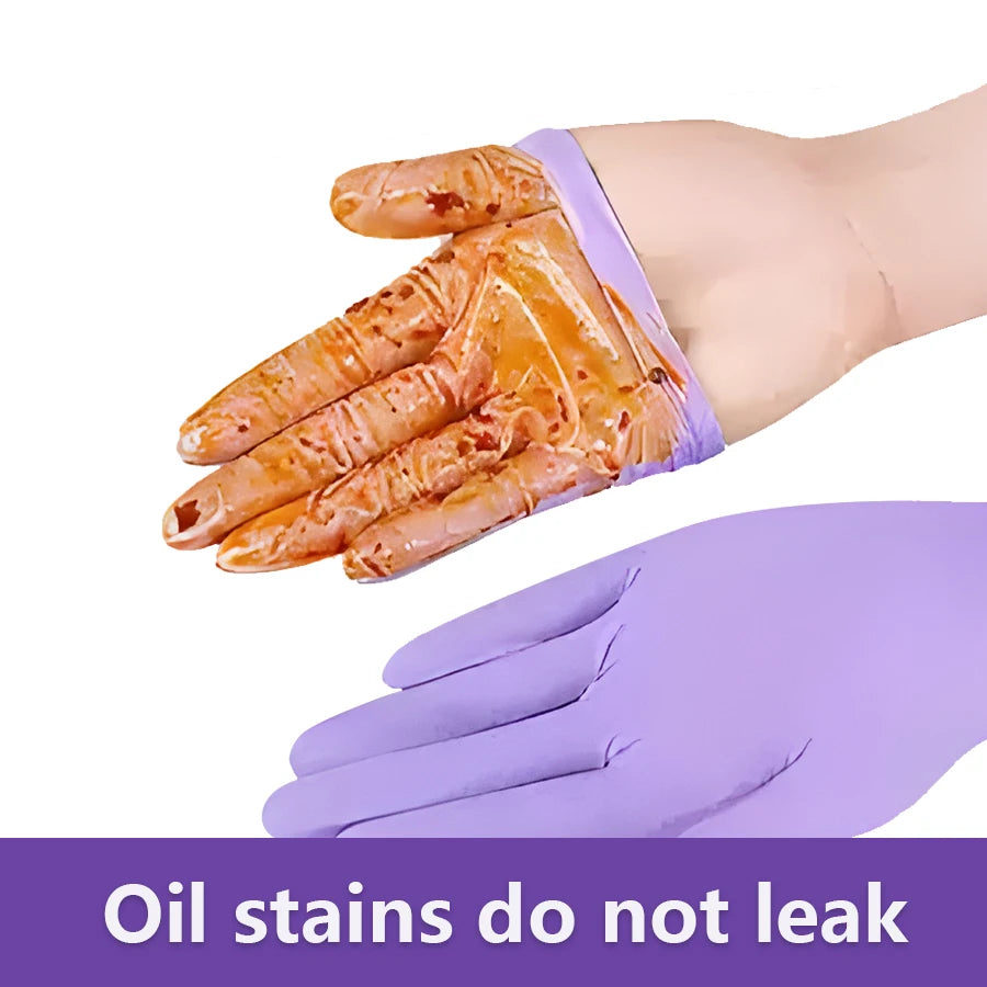 20-300pcs Nitrile Exam Gloves Disposable Purple Lilac Glove Food Grade Sterile Powder Free Protection Gloves for Cooking Clean