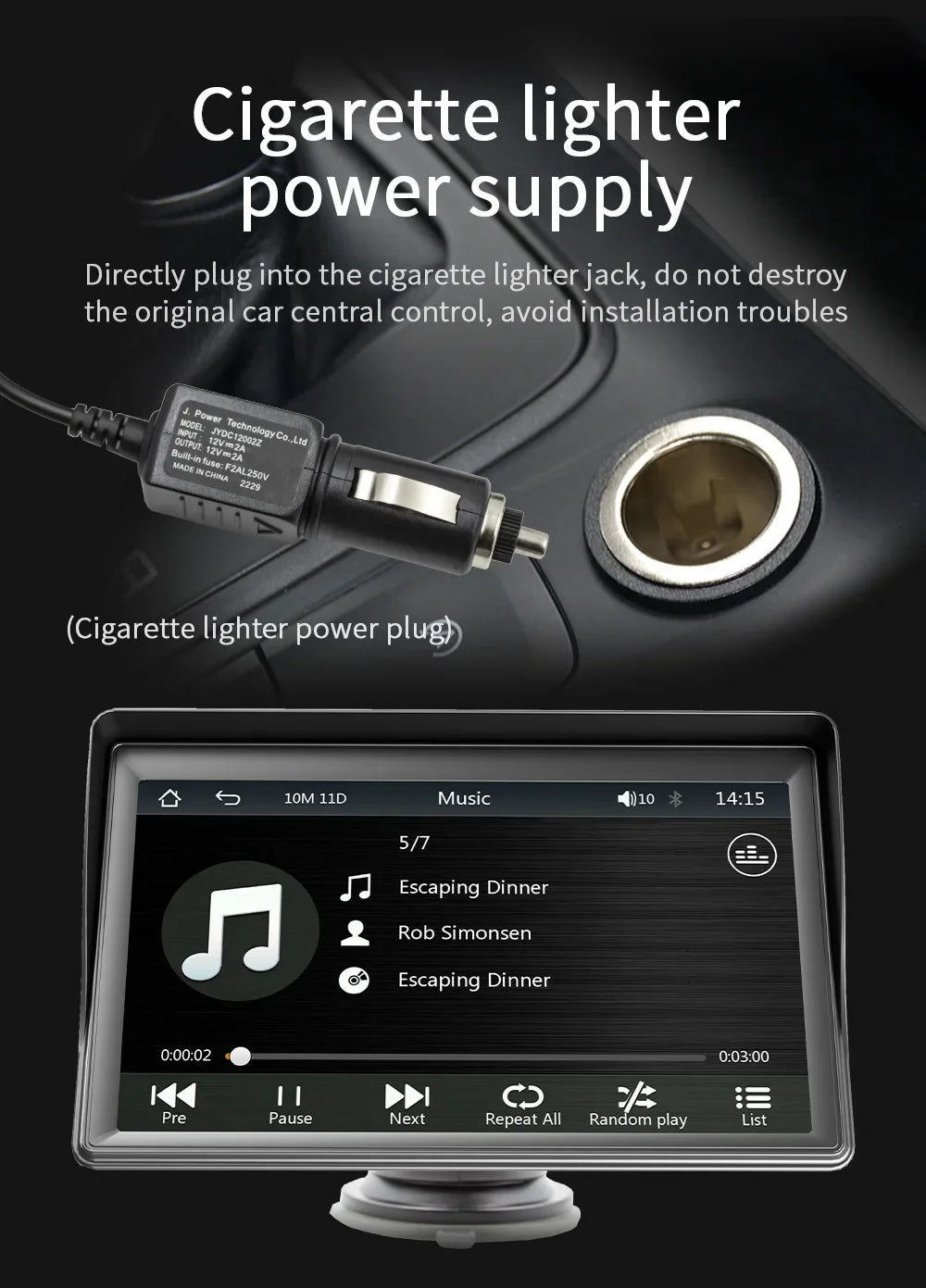 7 inch CarPlay Car Monitor Wireless Android-Auto Bluetooth FM Transmitter Buckup Camera Display USB HD MP5 Video Player