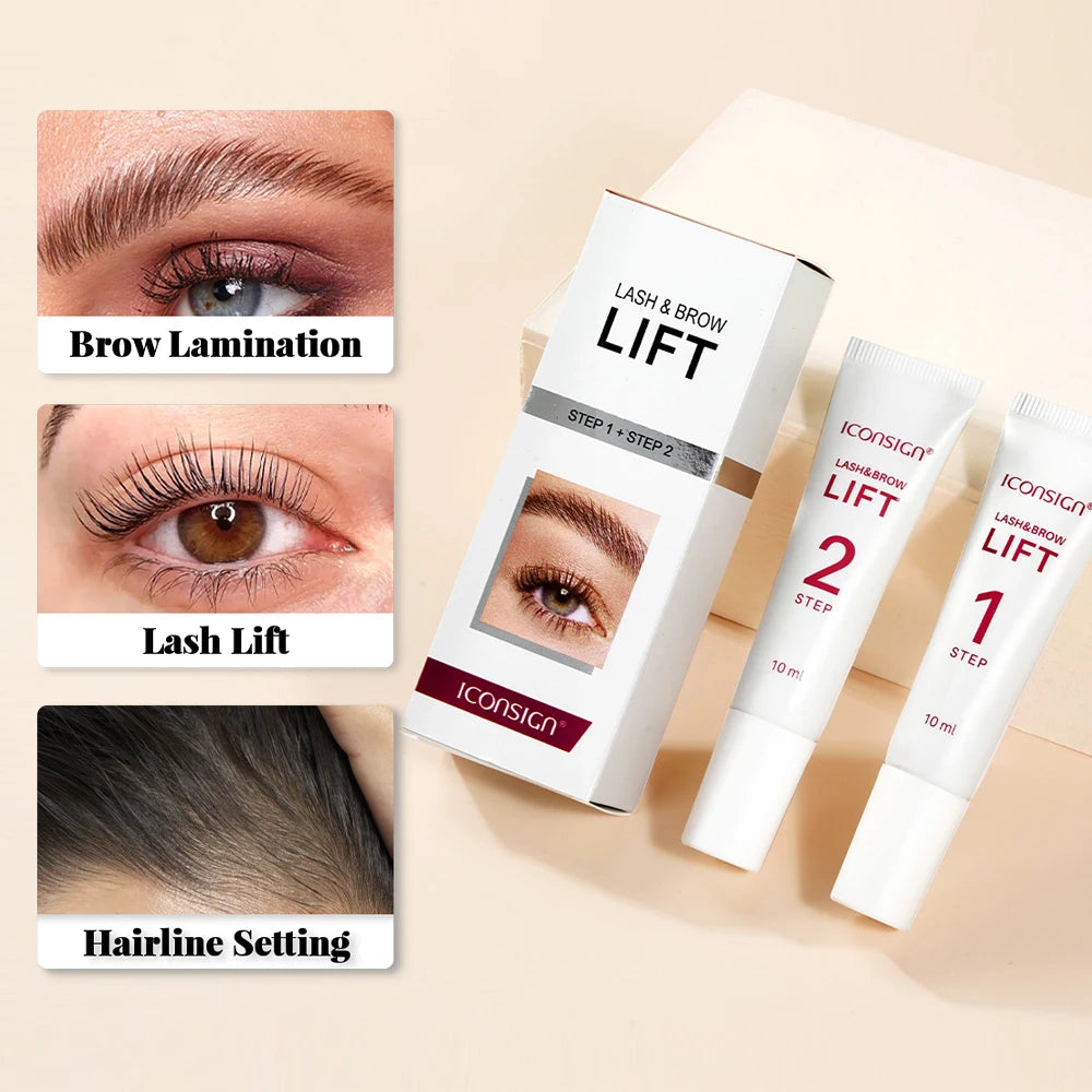 0.34 oz Keratin Eyelash and Eyebrow Lift Set - Durable, Gentle, and Odorless Formula, Get Salon Quality Eyelashes and Eyebrows
