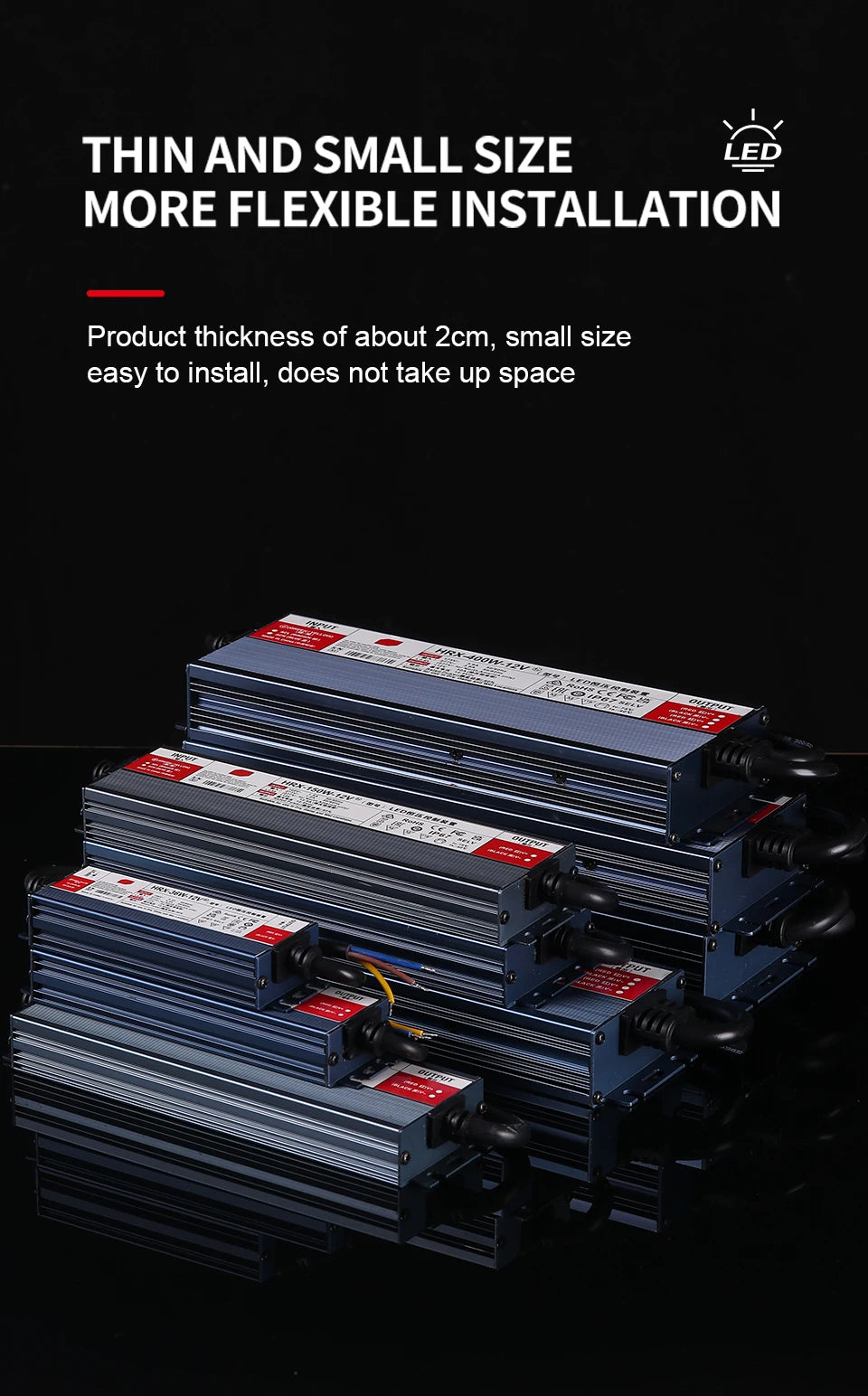 AC/DC waterproof lighting power supply IP6712V 24V outdoor LED driver 600W 500W 400W 300W 200W 100W transformer power supply