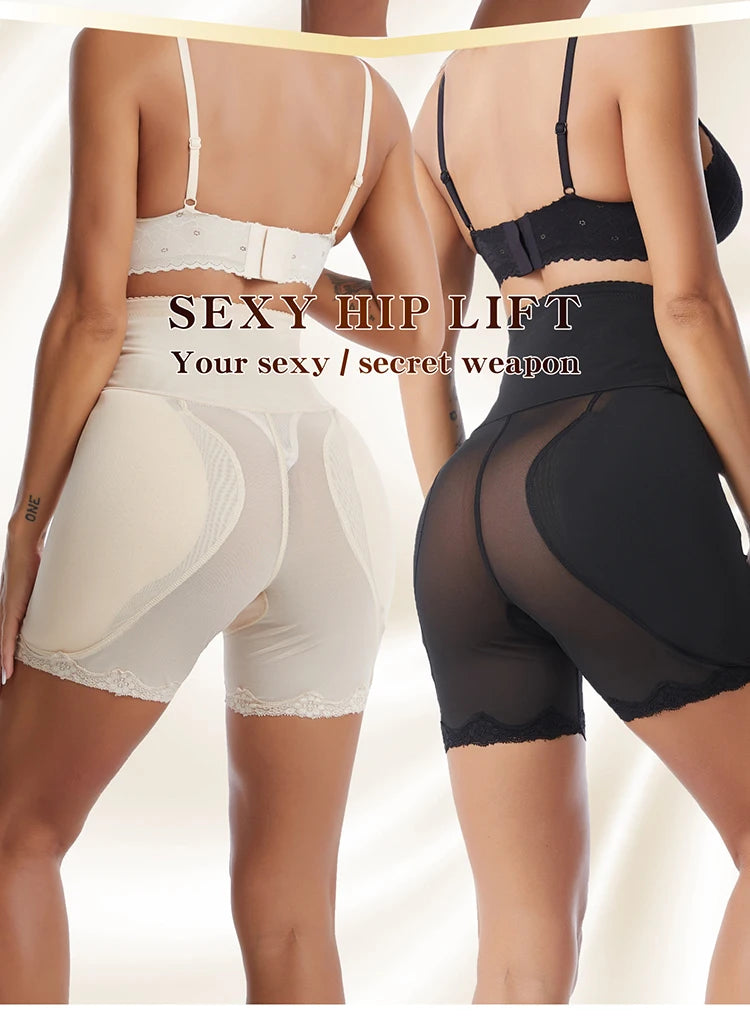 YBFDO Women Shapewear Padded Hip Butt Lifter Lace Panties High Waist Trainer Tummy Control Corset Body Shaper Hip Enhancer Thigh