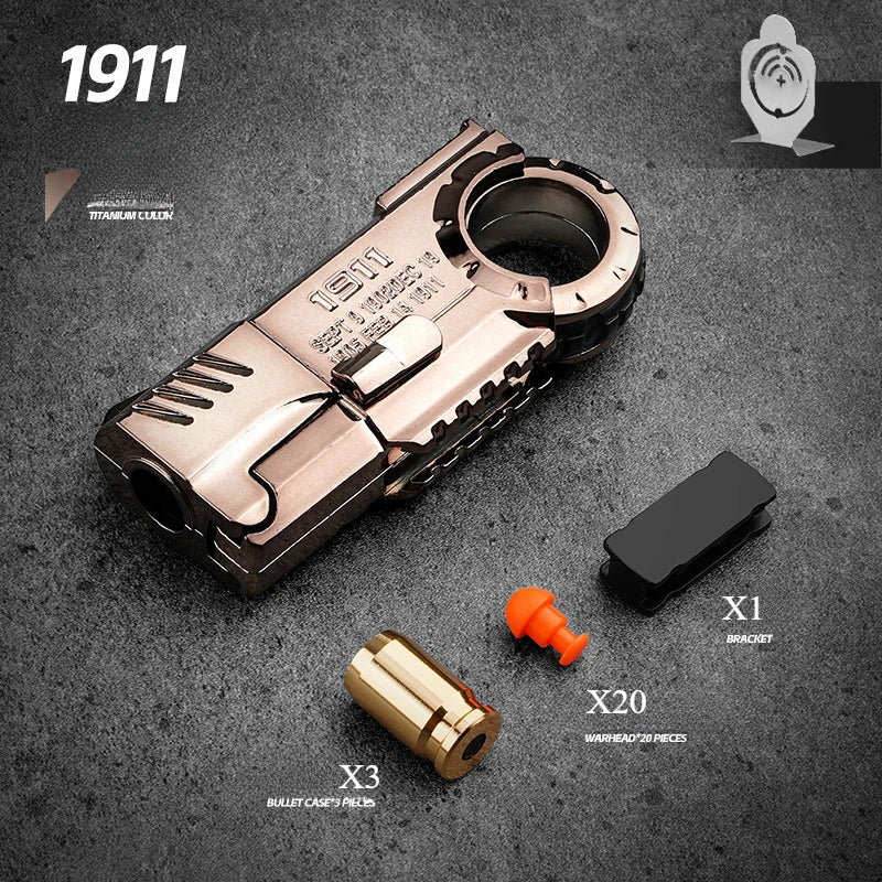 Ring Pistol Soft Bullet Gun Portable Mini 3D Decompression Shell Ejection Alloy Outdoor Funny Toy Boy Birthday Gift Fidget Toys
