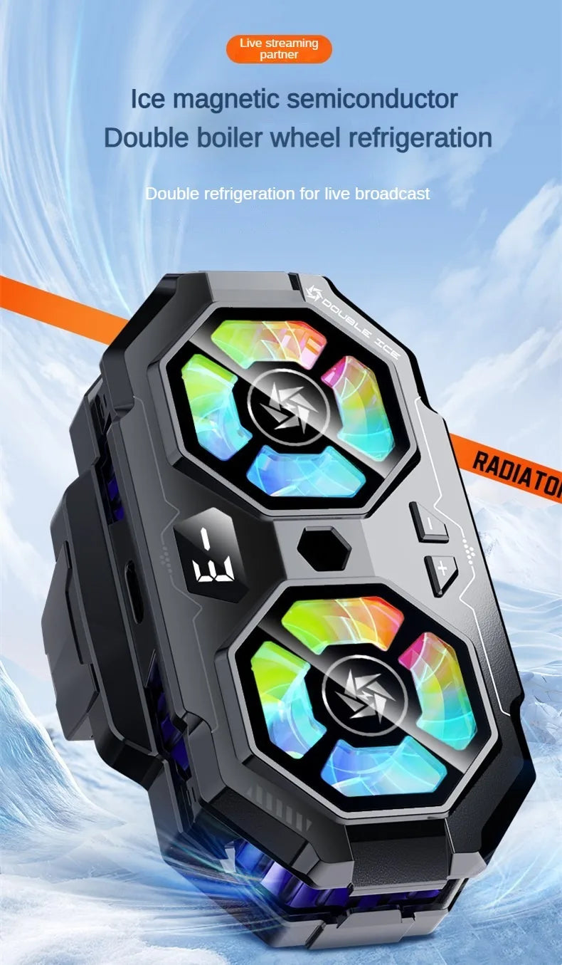 Dual Fan TEC Cooling Mobile phone radiator iPhone Samsung MOTOROLA Xiaomi Universal mobile phone Live cooler Mobile phone fan