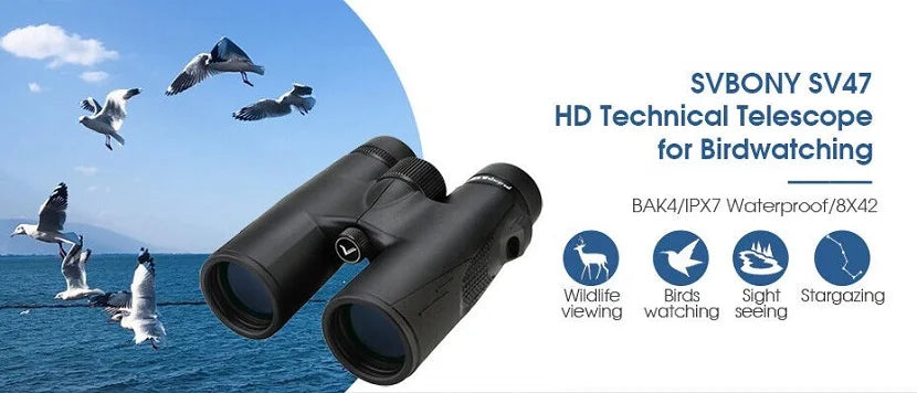 Svbony SV47 Compact Binoculars, Fully Multi-Coated,Waterproof and Fog Resistant,Prism with Aluminum Reflective Coating,
