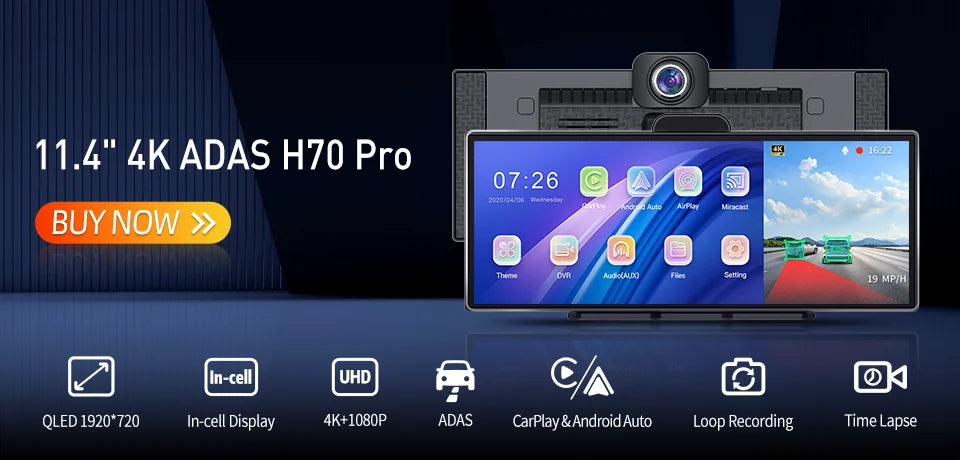 Imagebon 10.26 Inch Android 13 8 Core Rearview Mirror Camera CarPlay & Android Auto Dash Cam 5G WiFi Bluetooth GPS Navigation