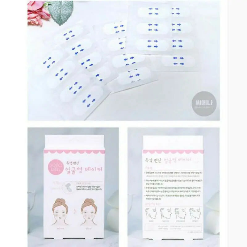 40pcs/10sheets V Lift Face Sticker Invisible Makeup Adhesive Lift Face Tape Slim Patch Breathable Sticker Lifting Tighten Chin