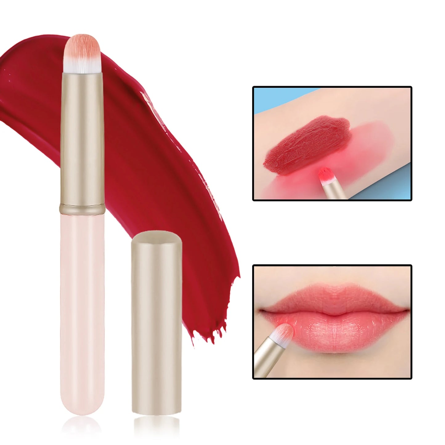 lip brush,1pcs Plastic Neutral Portable Multifunctional Cosmetic Brushes For Making Up Supply