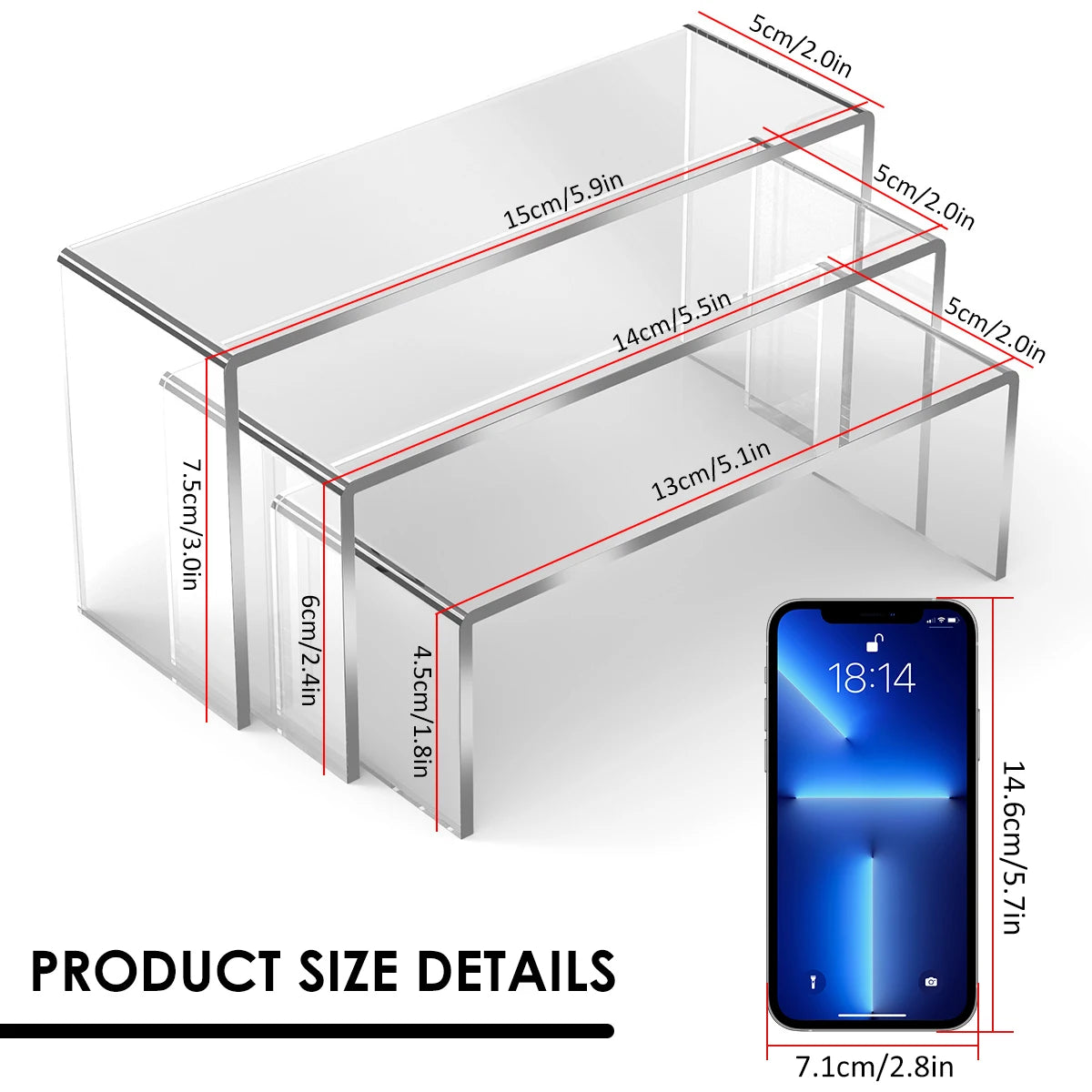 3/6/9Pcs Acrylic Display Stand Multifunctional Transparently Mini Model Storage Rack for Perfume Doll Jewelry Decor Organzier
