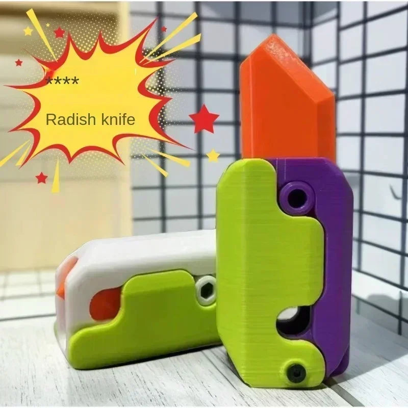 3D Gravity Radish Knife Decompression Toy Q Version Super Cute Healing Knife Children's Toy Christmas Gift