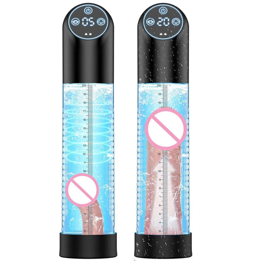 Digital Electric Penis Enlarge Vacuum Pump Rechargeable Cock Erection Training Penis Enlargement Extend Pump Air Pressure Device