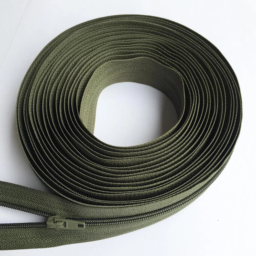 5Meters 3# Nylon Zipper at the Meter with 10Pcs Sliders for Tailor Sewing Clothes DIY Bags Accessorries Supply Zippers Roll