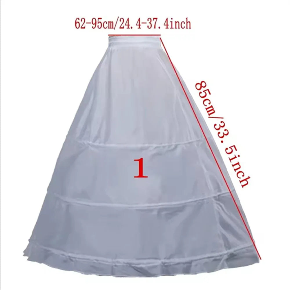 White Children kids Petticoat A-Line 3 Hoops One Layer Flower Girls Crinoline Lace Trim Flower Girl Dress Underskirt