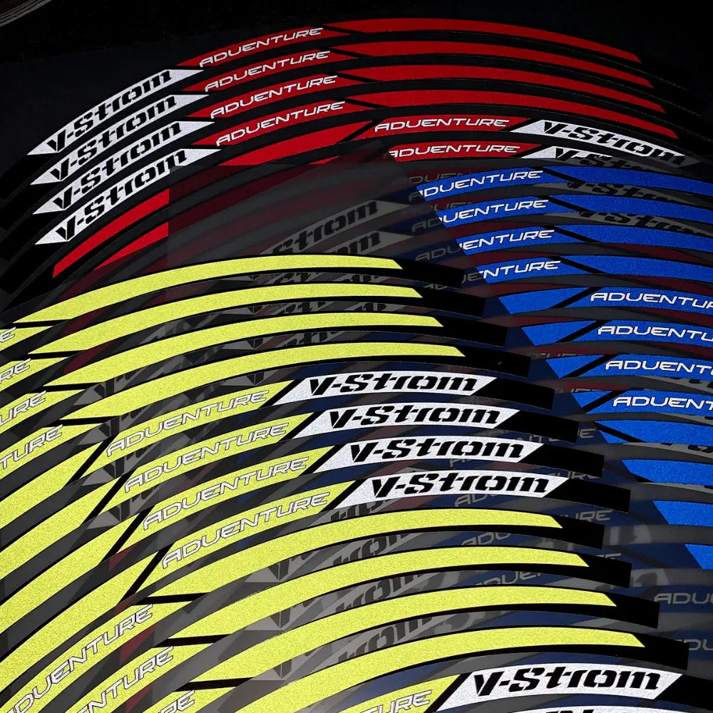 For Suzuki V-Strom 250 SX Vstrom 1000 1050 XT DL 650 Reflective Motorcycle Wheel Hub Stickers Motocross Rim Decals Accessories