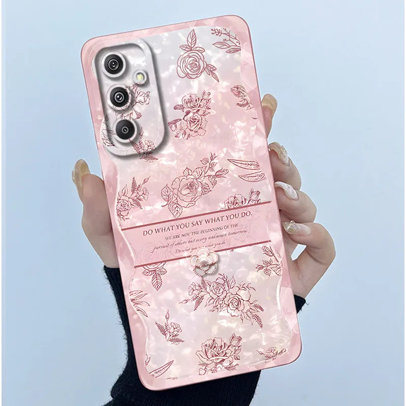 For Samsung Galaxy M34 M35 5G F34 5G Simplicity Flowers Liquid Shockproof Silicone Soft Phone Cover For SamsungM34 5G Case