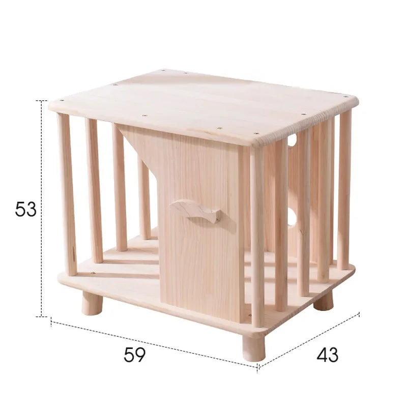 Creative Pet Nest Cat Bed Wooden Cats House Condos Bedside Table Large Space Pet Bed for Small Medium Dogs Wood Bed Cat Supplies