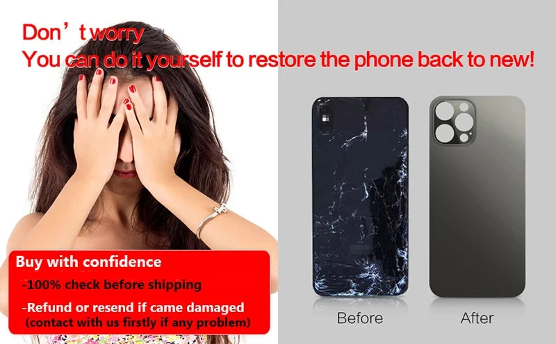 Back Glass For iPhone X 5.8 inch Back Glass Panel Battery Cover Big Hole Camera Rear Glass For A1865,A1901,A1902 Repair Parts