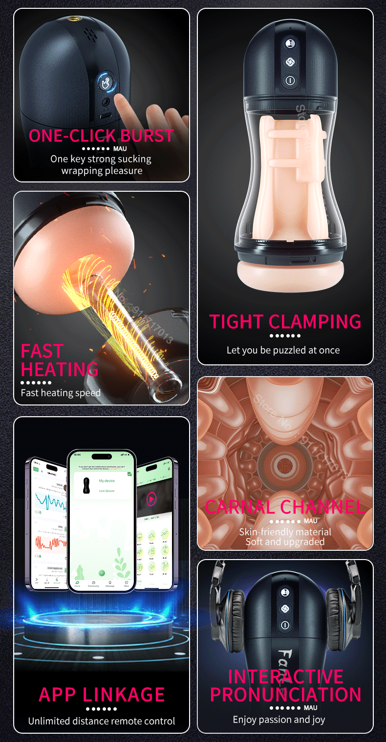 Bluetooth APP Remote Control Automatic Sucking Heated Male Masturbration Cup Blowjob Sex Machine Masturbator Toy Adult for Men