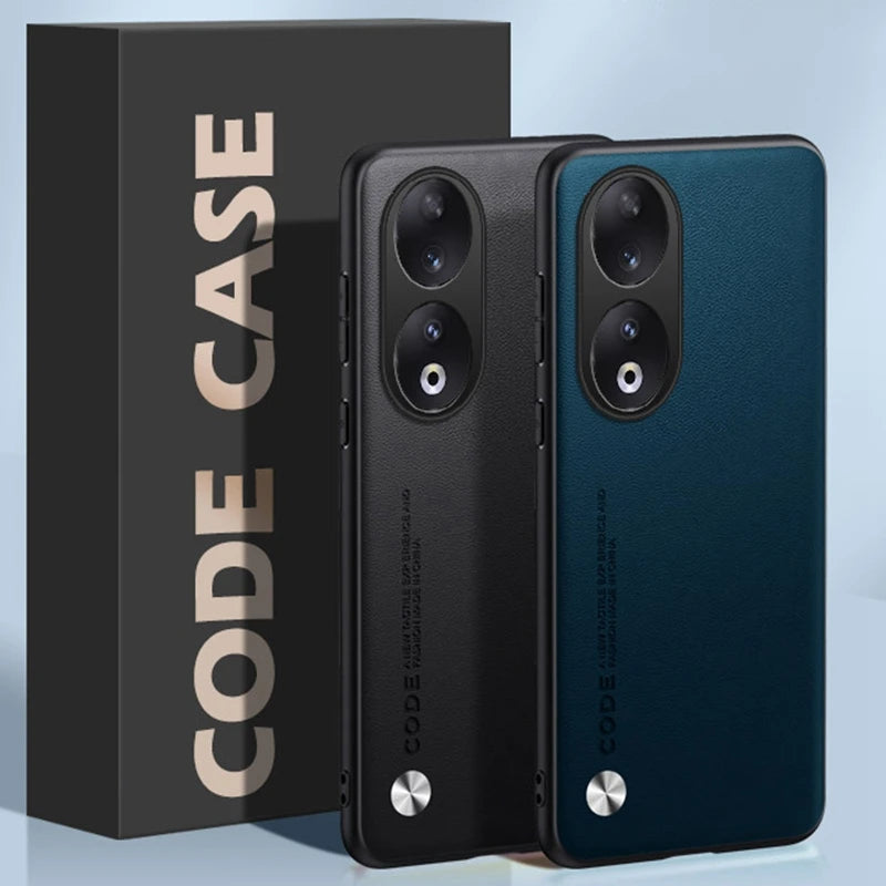 Luxury PU Leather Case For Honor 90 Back Cover Matte Silicone Shockproof Full Protection Phone Case For Honor 90 Honor90 Coque