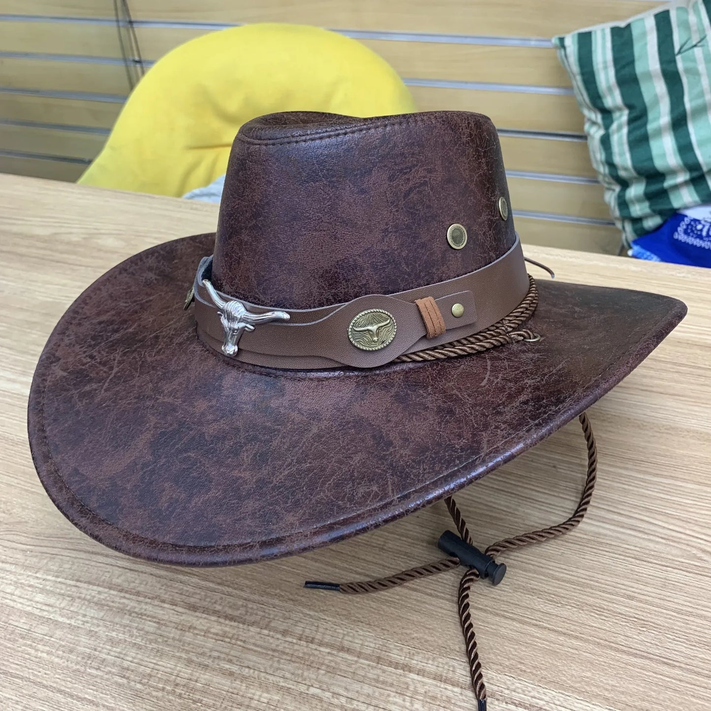 Faux Leather Western Cowboy Hats For Women Men Vintage Gentleman Dress Hats Panama Cowgirl Jazz Cap Sombrero Hombre