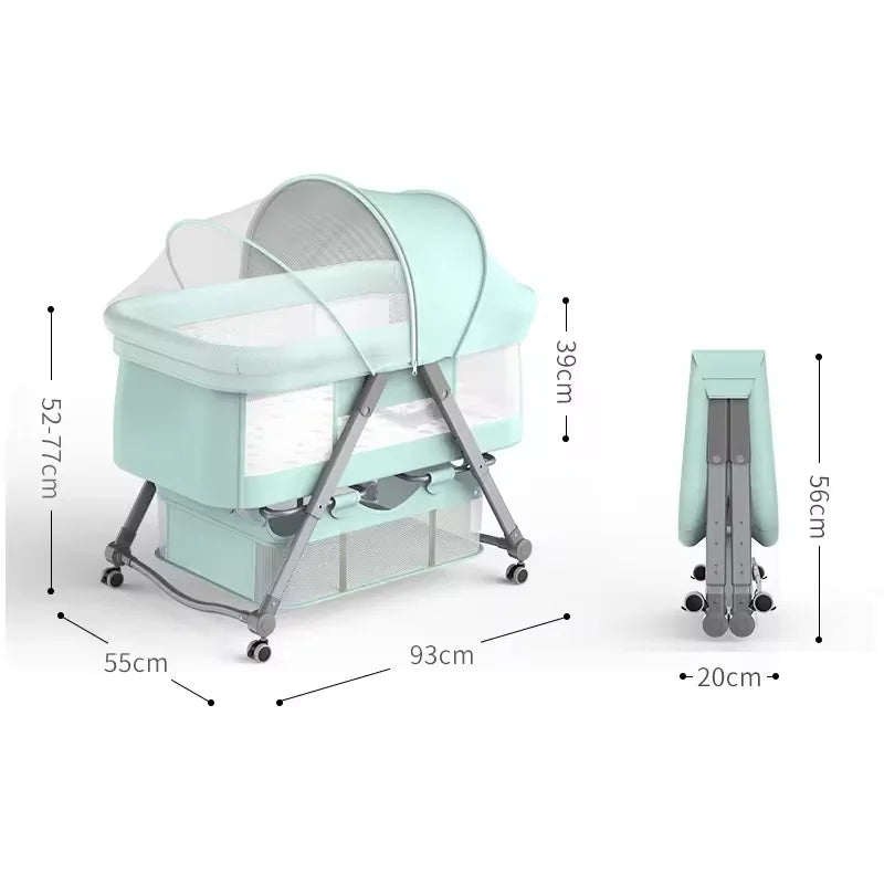 folding cheap movable Multi Function  Folding  Portable Baby Cot playpen babies Bed  Baby Crib