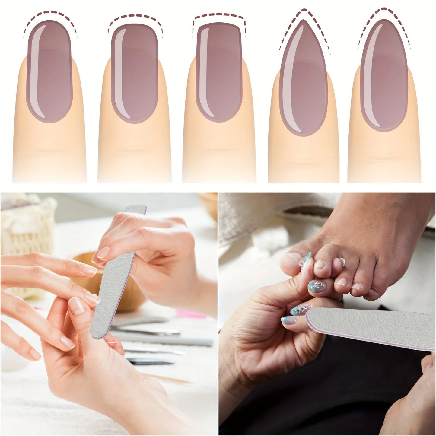 50Pcs Nail Art Files 100/180 Nails Accessoires Gel Nail Polish Polishing Pedicure Manicure Buffers Nail Care Tools lime a ongle