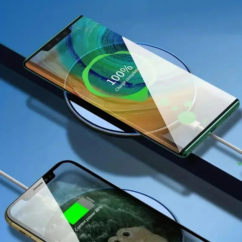 100W Metal Wireless Charger Pad Led Light for iPhone 16 15 14 13 12 Pro Max Samsung Xiaomi Mini Fast Wireless Charging Station