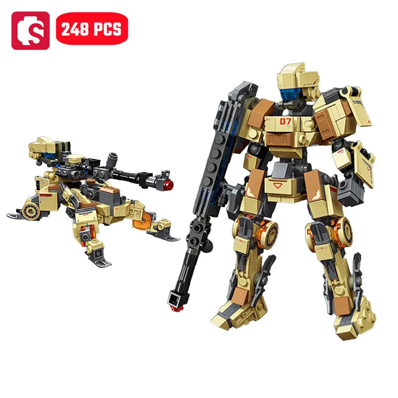 SEMBO Transforming Mech Assemblage Building Block MOC Robot Model Bricks Car Construction Set Kids Toys for Boys Birthday Gifts